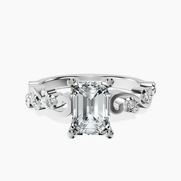 9ct White Gold Catrina Cutwork Lab Diamond Ring front image