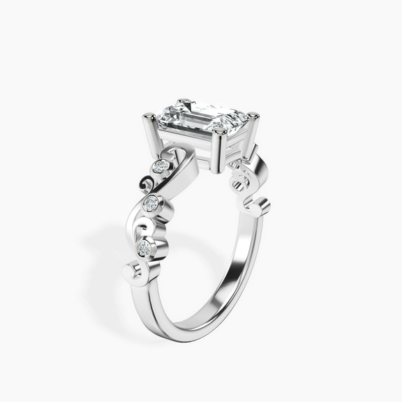 9ct White Gold Catrina Cutwork Lab Diamond Ring standing product image one