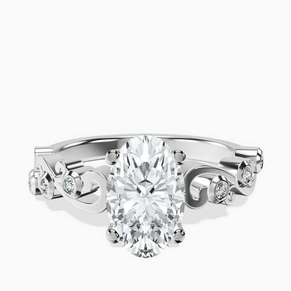 14ct White Gold Catrina Cutwork Lab Diamond Ring front image