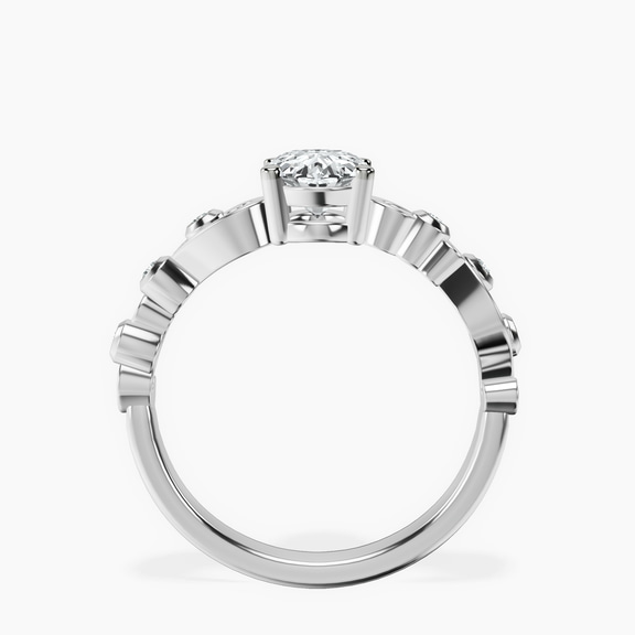 14ct White Gold Catrina Cutwork Lab Diamond Ring side right image one