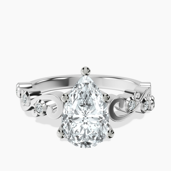 14ct White Gold Catrina Cutwork Lab Diamond Ring front image