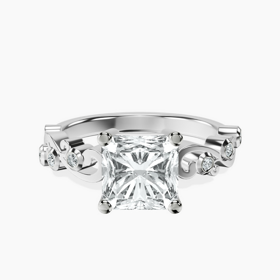 9ct White Gold Catrina Cutwork Lab Diamond Ring front image