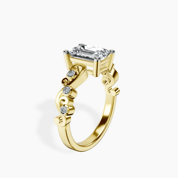 14ct Yellow Gold Catrina Cutwork Lab Diamond Ring standing product image one