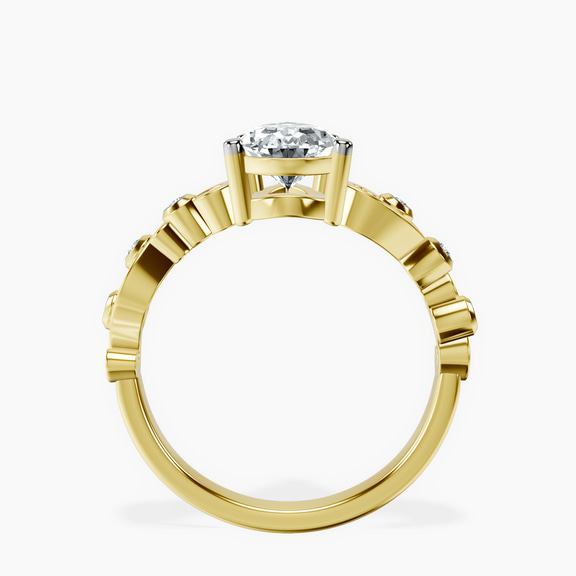 9ct Yellow Gold Catrina Cutwork Lab Diamond Ring side right image one