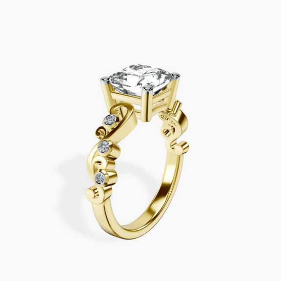 14ct Yellow Gold Catrina Cutwork Lab Diamond Ring standing product image one