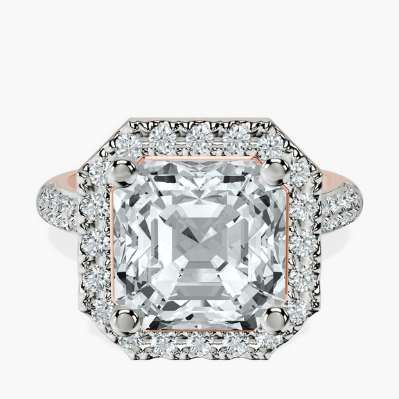 10kt Rose Gold Kathrine Halo Lab Diamond Ring front image
