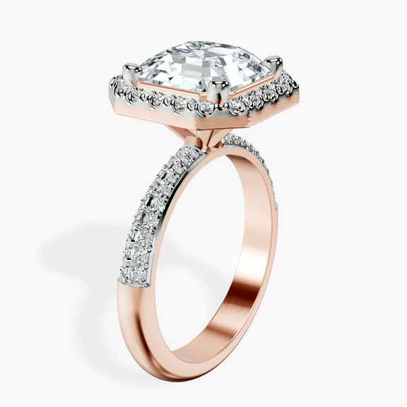10kt Rose Gold Kathrine Halo Lab Diamond Ring standing product image one