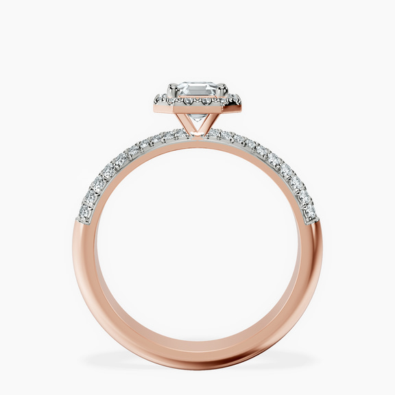 14kt Rose Gold Kathrine Halo Lab Diamond Ring side right image one