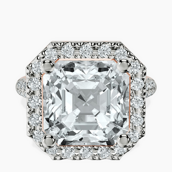 10kt Rose Gold Kathrine Halo Lab Diamond Ring front image