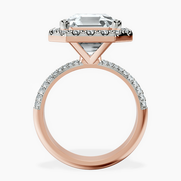 10kt Rose Gold Kathrine Halo Lab Diamond Ring side right image one