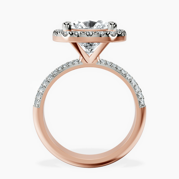 10kt Rose Gold Kathrine Halo Lab Diamond Ring side right image one