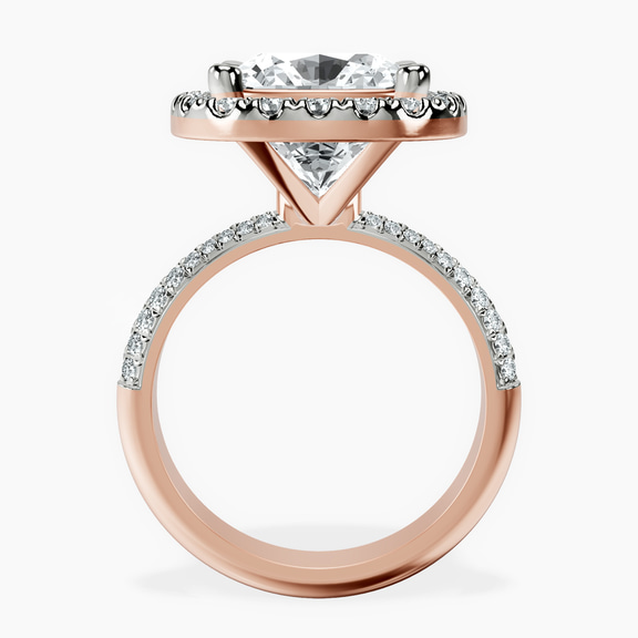 10kt Rose Gold Kathrine Halo Lab Diamond Ring side right image one