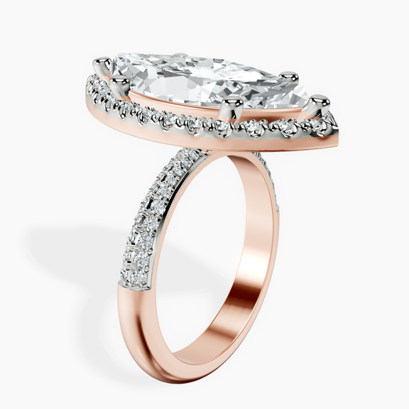 18kt Rose Gold Kathrine Halo Lab Diamond Ring standing product image one