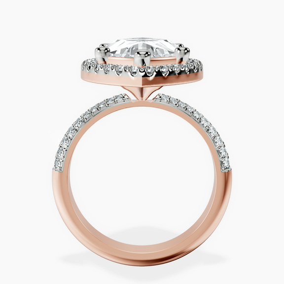 14kt Rose Gold Kathrine Halo Lab Diamond Ring side right image one