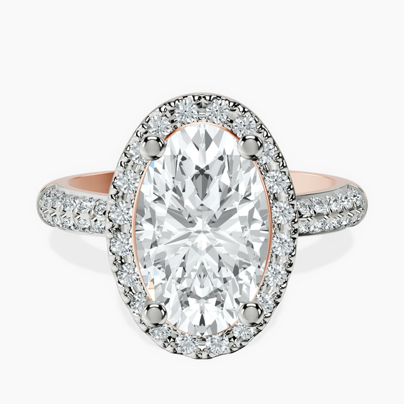 14kt Rose Gold Kathrine Halo Lab Diamond Ring front image