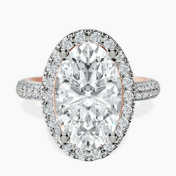 14kt Rose Gold Kathrine Halo Lab Diamond Ring front image