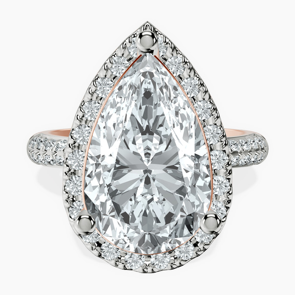 10kt Rose Gold Kathrine Halo Lab Diamond Ring front image