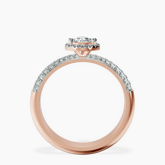 10kt Rose Gold Kathrine Halo Lab Diamond Ring side right image one