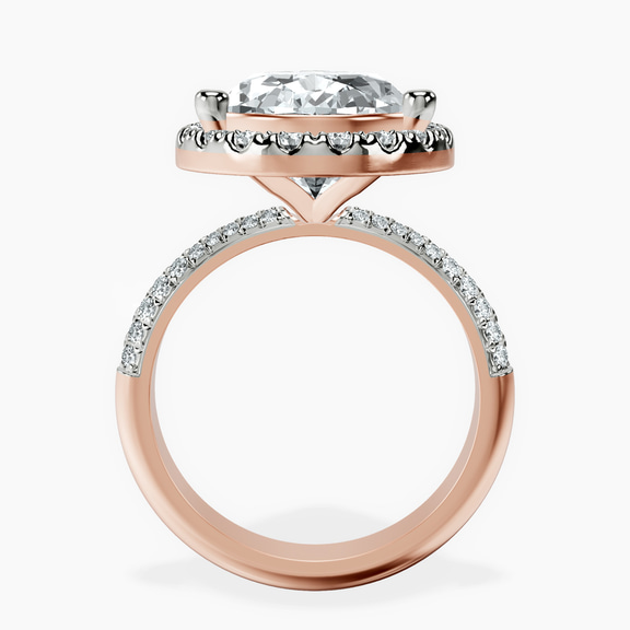 14kt Rose Gold Kathrine Halo Lab Diamond Ring side right image one
