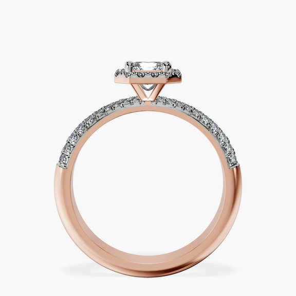 10kt Rose Gold Kathrine Halo Lab Diamond Ring side right image one