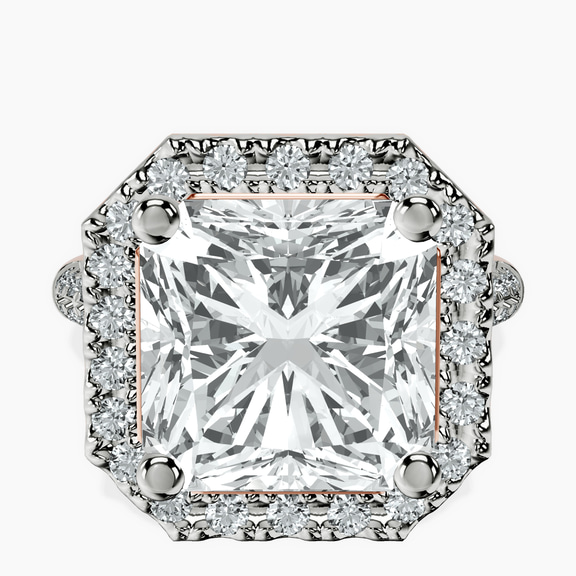 14kt Rose Gold Kathrine Halo Lab Diamond Ring front image