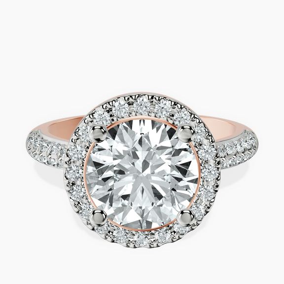 10kt Rose Gold Kathrine Halo Lab Diamond Ring front image