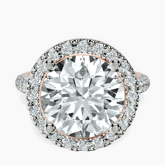 14kt Rose Gold Kathrine Halo Lab Diamond Ring front image