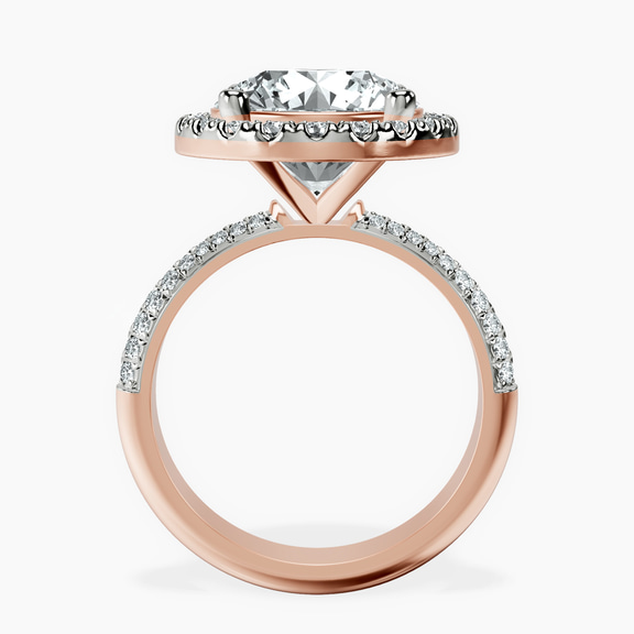 14kt Rose Gold Kathrine Halo Lab Diamond Ring side right image one