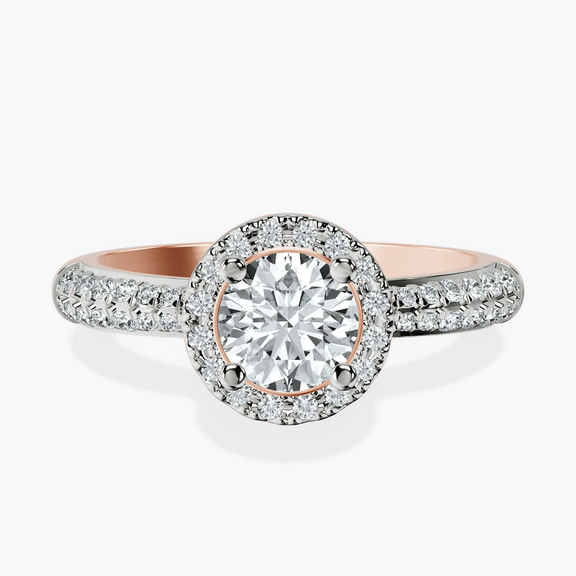 10kt Rose Gold Kathrine Halo Lab Diamond Ring front image