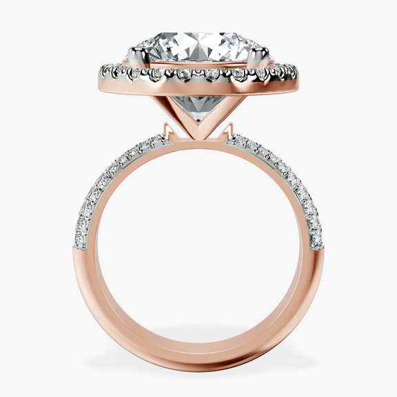 14kt Rose Gold Kathrine Halo Lab Diamond Ring side right image one