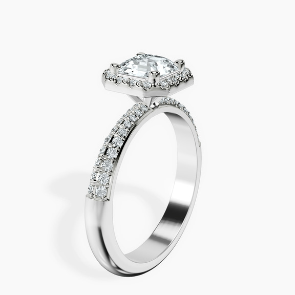 Platinum Kathrine Halo Lab Diamond Ring standing product image one