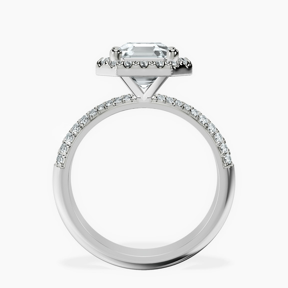 10kt White Gold Kathrine Halo Lab Diamond Ring side right image one