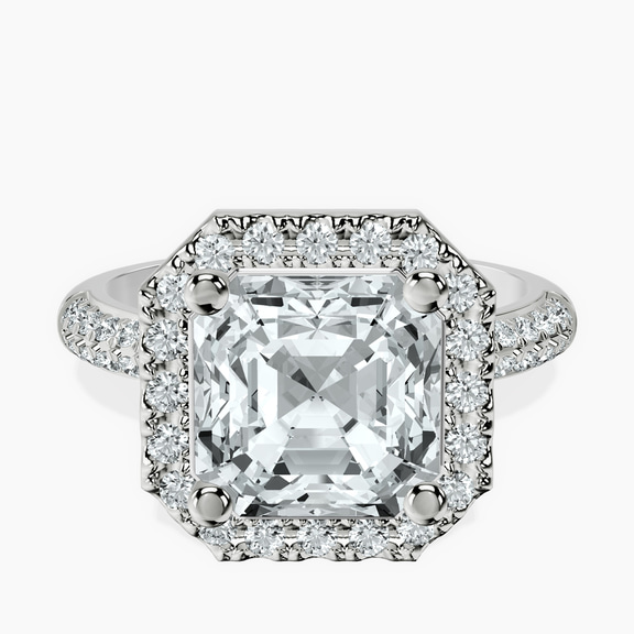 10kt White Gold Kathrine Halo Lab Diamond Ring front image