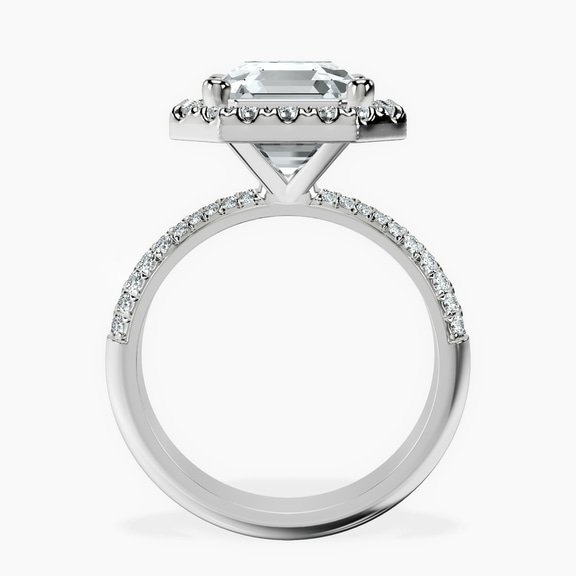 10kt White Gold Kathrine Halo Lab Diamond Ring side right image one