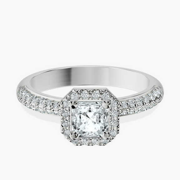 10kt White Gold Kathrine Halo Lab Diamond Ring front image