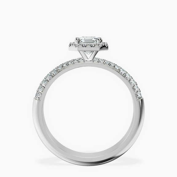 10kt White Gold Kathrine Halo Lab Diamond Ring side right image one