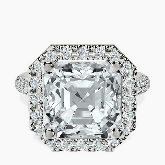 10kt White Gold Kathrine Halo Lab Diamond Ring front image