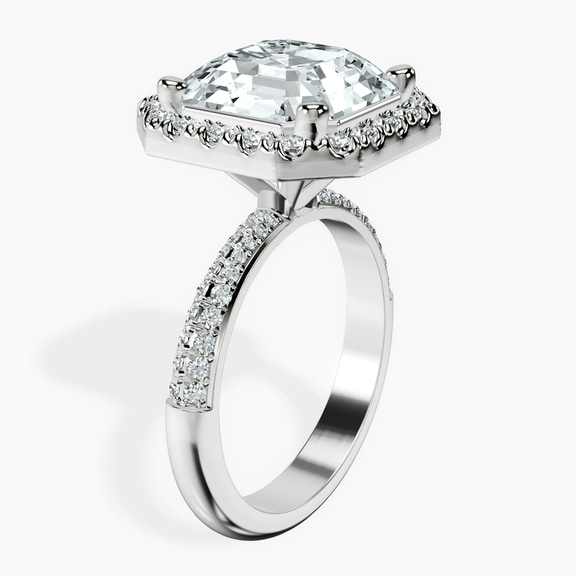 Platinum Kathrine Halo Lab Diamond Ring standing product image one