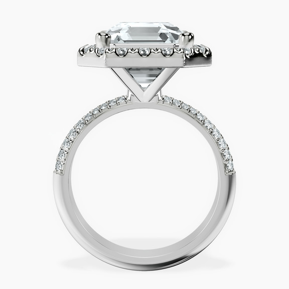 Platinum Kathrine Halo Lab Diamond Ring side right image one