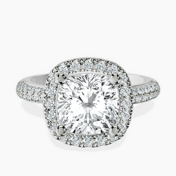 10kt White Gold Kathrine Halo Lab Diamond Ring front image