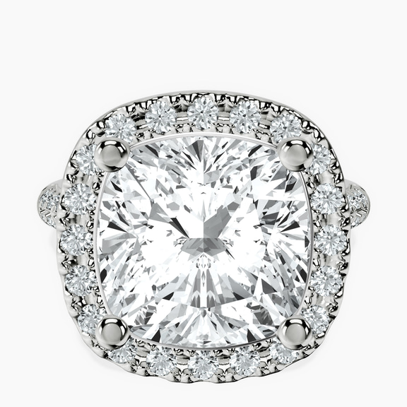 14kt White Gold Kathrine Halo Lab Diamond Ring front image