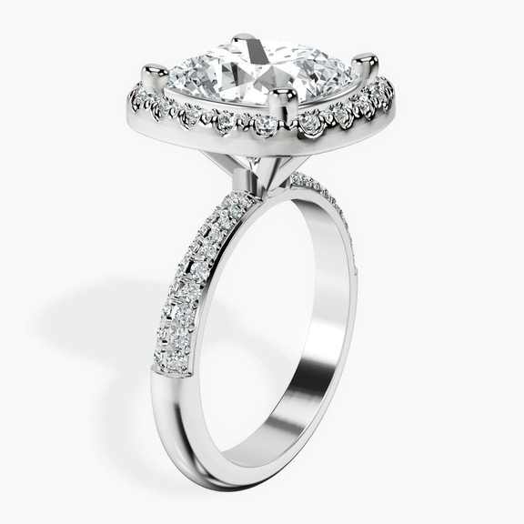 14kt White Gold Kathrine Halo Lab Diamond Ring standing product image one
