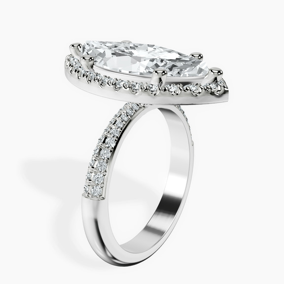 10kt White Gold Kathrine Halo Lab Diamond Ring standing product image one