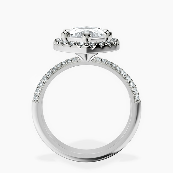 10kt White Gold Kathrine Halo Lab Diamond Ring side right image one