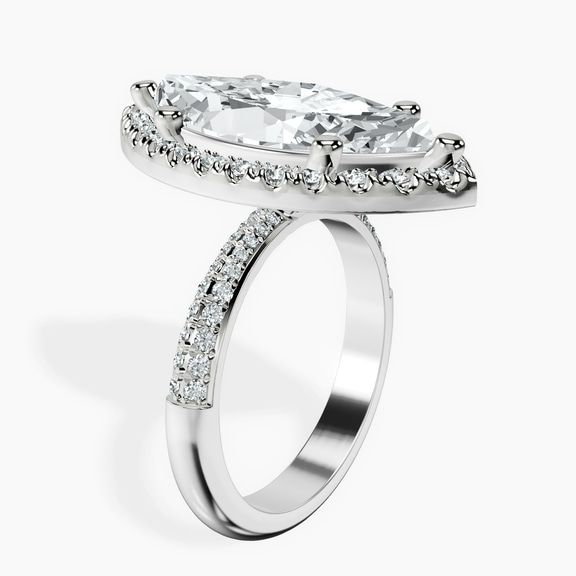10kt White Gold Kathrine Halo Lab Diamond Ring standing product image one