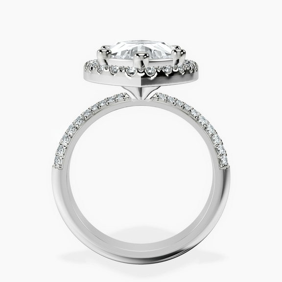 10kt White Gold Kathrine Halo Lab Diamond Ring side right image one