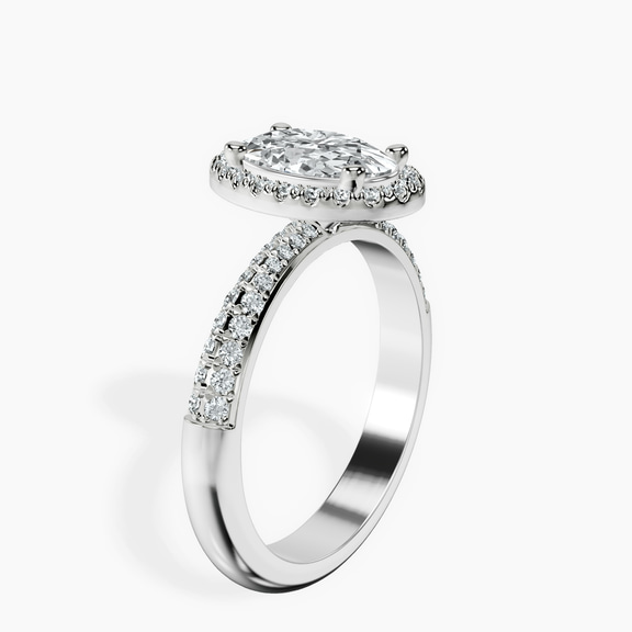 Platinum Kathrine Halo Lab Diamond Ring standing product image one
