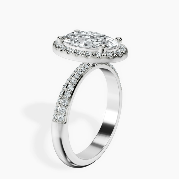 10kt White Gold Kathrine Halo Lab Diamond Ring standing product image one