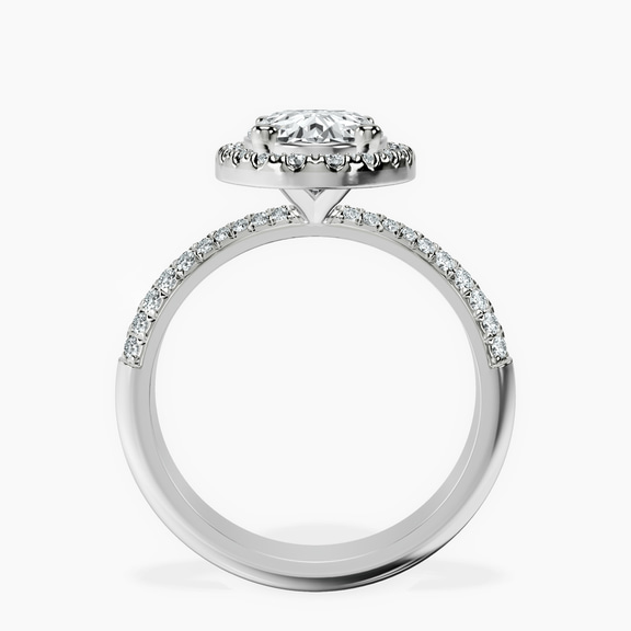 10kt White Gold Kathrine Halo Lab Diamond Ring side right image one