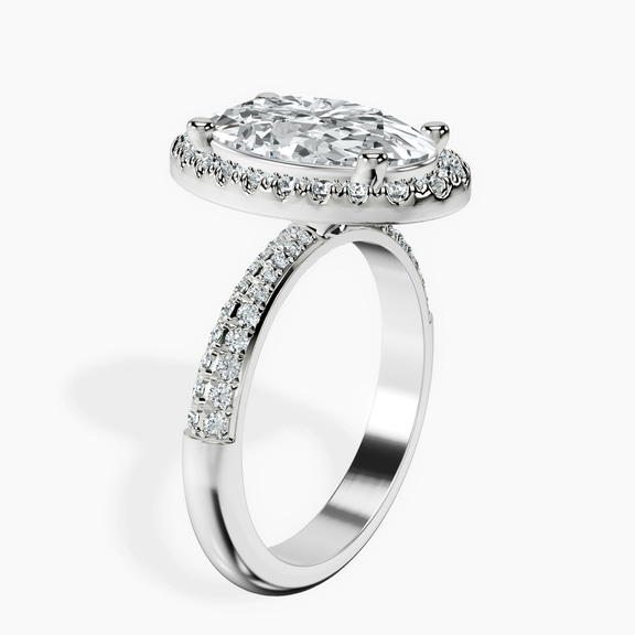 Platinum Kathrine Halo Lab Diamond Ring standing product image one